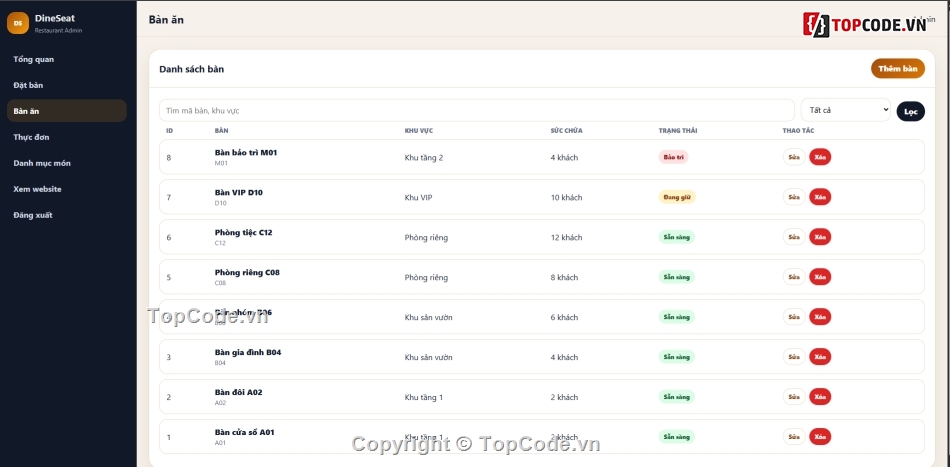 nhà hàng,Website đặt hàng,đặt bàn nhà hàng